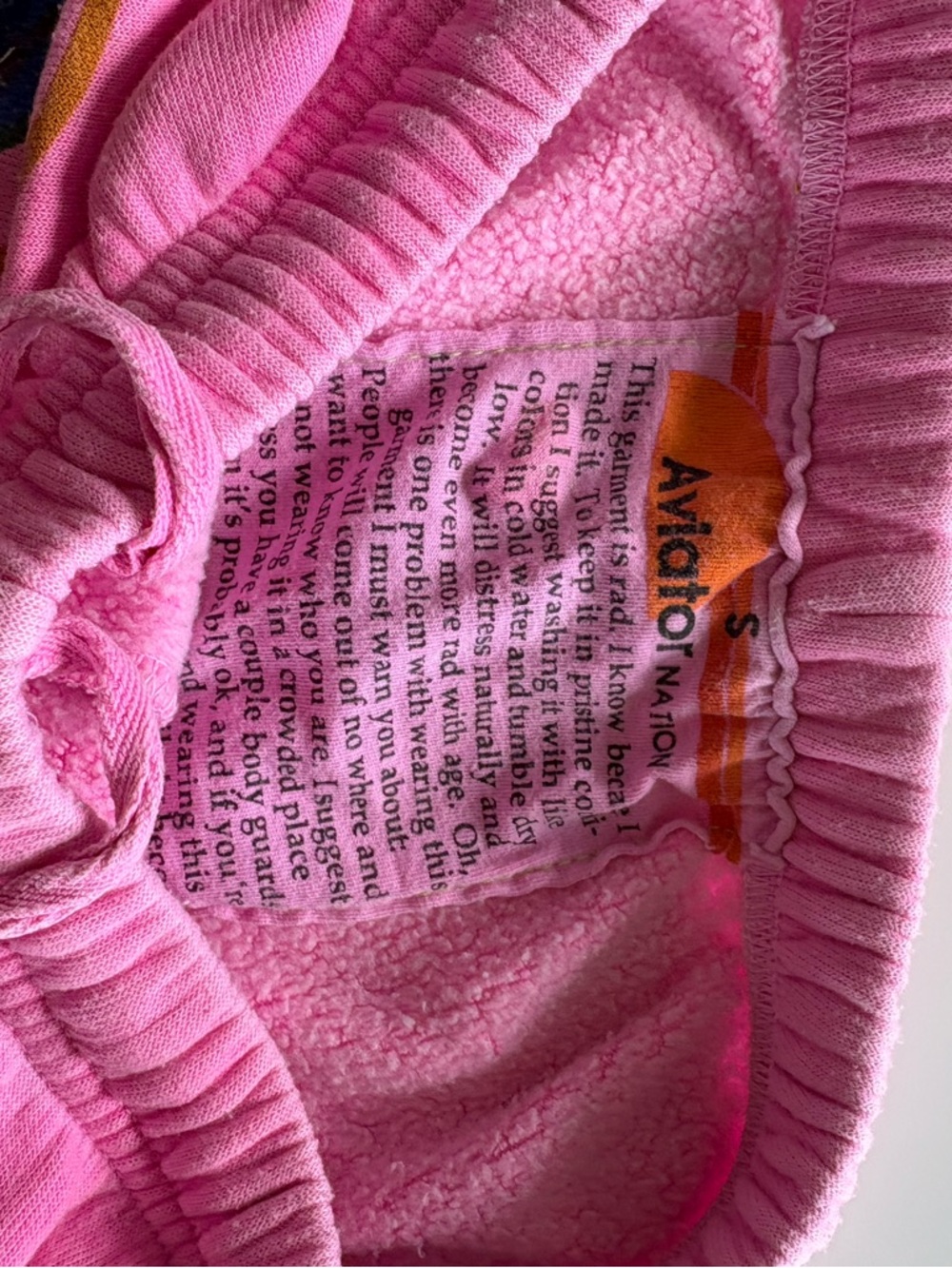Aviator Nation Hot Pink Logo Sweatpants with Rainbow Motif - Picture 5 of 5